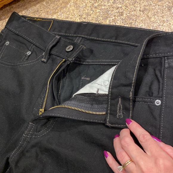 Levi Straus & Co. 505 Black Jeans Tag Says W30 L29 - Picture 3 of 17